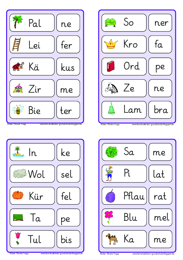 Silben lesen, Grundschule (.pdf)